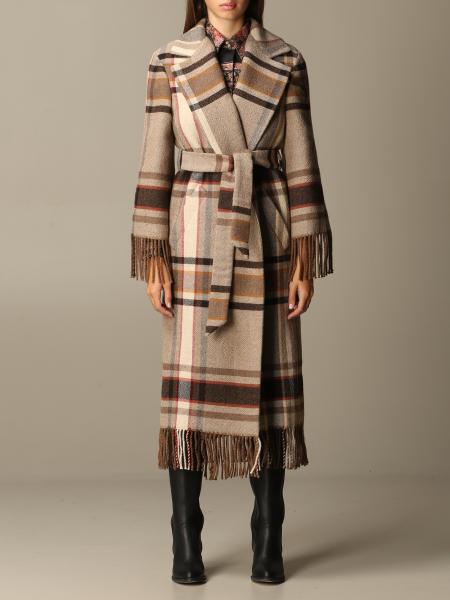 ETRO: coat in wool with macro check pattern - Beige | Etro coat