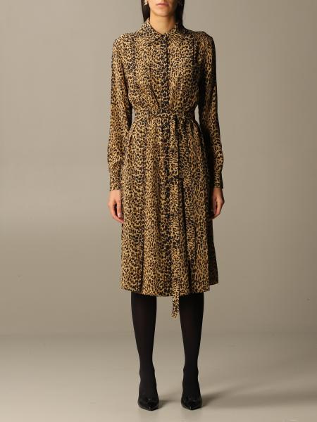 Long Saint Laurent dress with animalier pattern