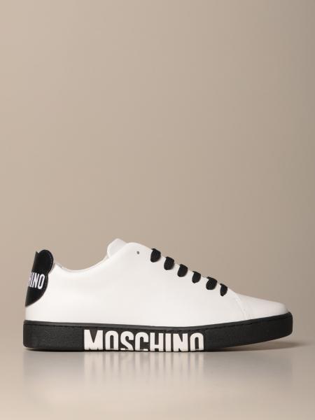 Moschino Couture Outlet: sneakers in leather with teddy logo - White ...