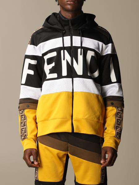 FENDI: cotton sweatshirt with logo and buttons | Sweatshirt Fendi Men
