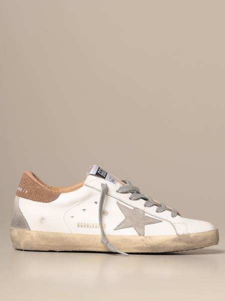 GOLDEN GOOSE: Superstar classic sneakers in leather and suede - White ...