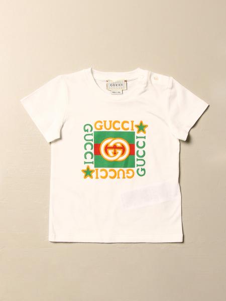 T-shirt Gucci in cotone con logo vintage