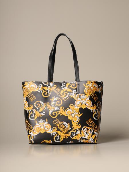 VERSACE JEANS COUTURE: tote bags for women - Black | Versace Jeans ...