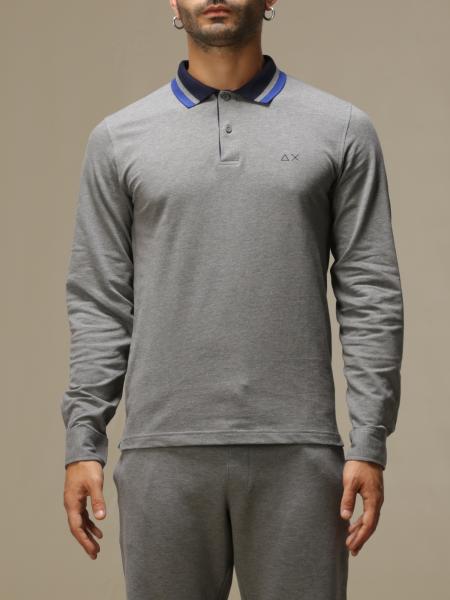 Sun 68 basic polo shirt with striped collar