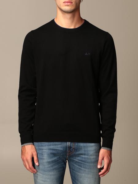 Sun 68 Outlet: basic crewneck sweater with logo - Black | Sun 68