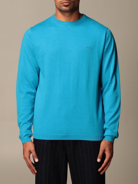 Sun 68 Outlet: crewneck sweater with logo - Turquoise | Sun 68 sweater ...