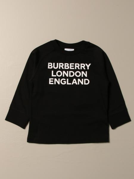 BURBERRY: cotton t-shirt with logo - Black | Burberry t-shirt 8031662 ...