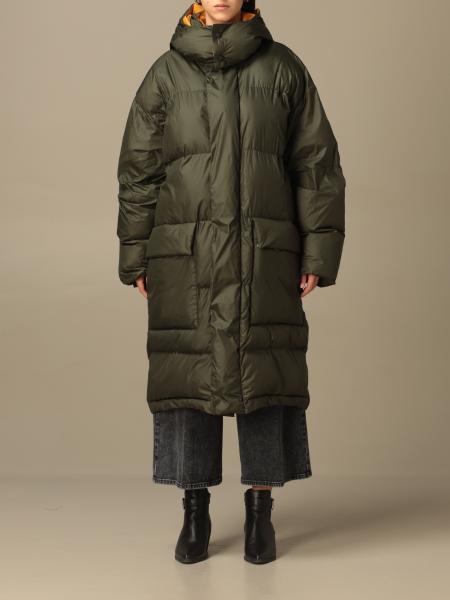 Stella Mccartney Outlet: long down jacket in padded nylon - Kaki | Coat ...