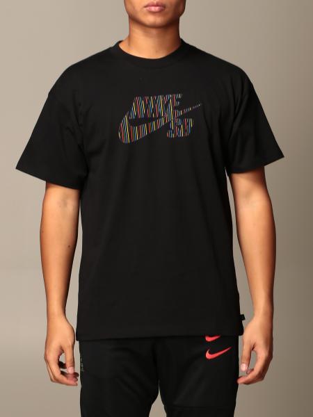 NIKE: cotton t-shirt with logo - Black | Nike t-shirt CW1462 online on ...