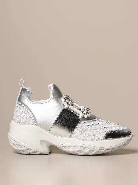 ROGER VIVIER: Viv' Run sneakers in laminated leather and mesh with