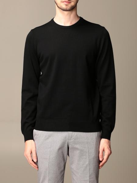 BOSS: basic cotton crewneck sweater - Black | Boss sweater 50435462 ...