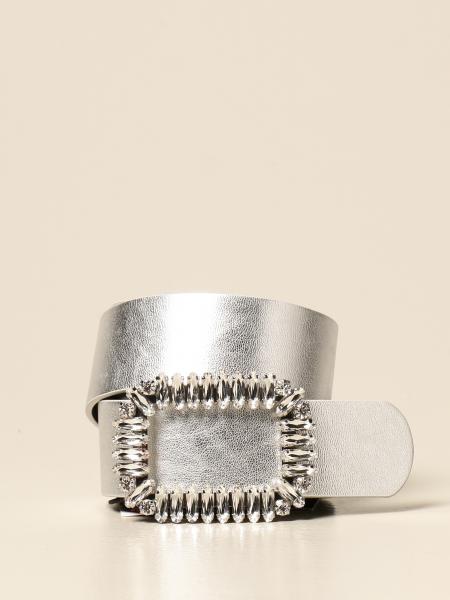 Be Blumarine: Be Blumarine belt in laminated leather with rhinestone buckle