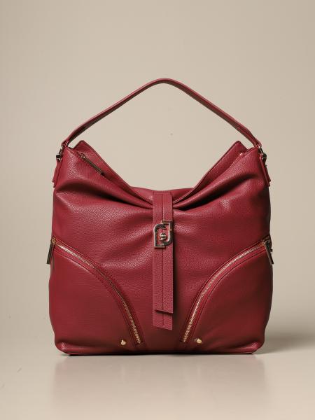LIU JO: Hobo shoulder bag in synthetic leather - Strawberry | Liu Jo ...
