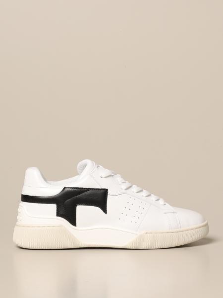 Tod's sneakers in perforated leather with big T in leather