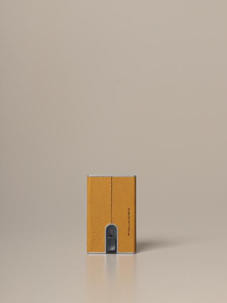 Piquadro: Piquadro metallic credit card holder in leather