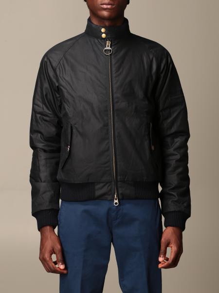 BARBOUR: bomber in coated cotton - Blue | Barbour jacket MWX0465 MWX ...