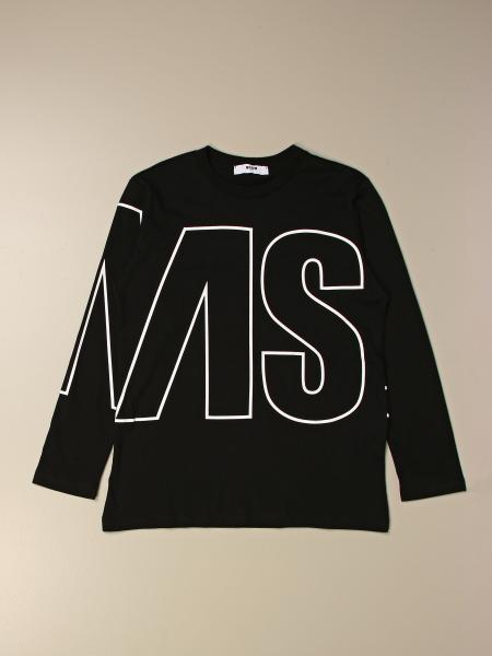 MSGM KIDS: t-shirt with big logo - Black | Msgm Kids t-shirt
