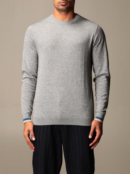 Sun 68 Outlet: basic crewneck sweater with logo - Grey | Sun 68 sweater