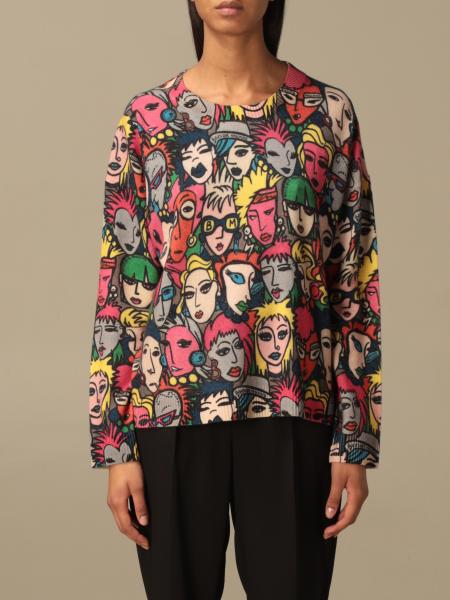 Boutique Moschino: Moschino Boutique crewneck sweater in printed wool blend