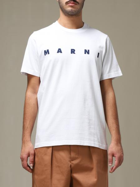 Marni Outlet: cotton t-shirt with logo - White 1 | Marni t-shirt ...