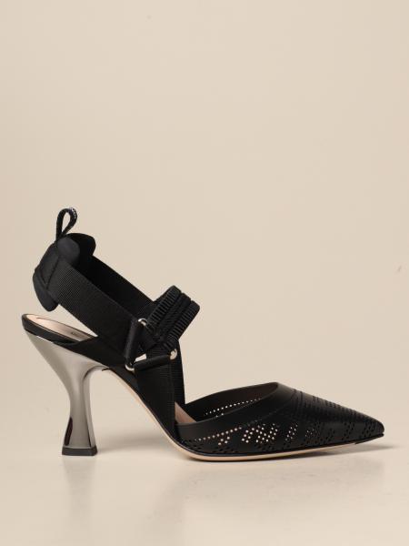 Décolleté Colibrì Fendi in pelle di vitello con monogramma FF traforato