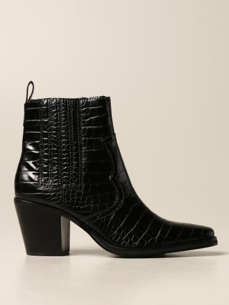 croc print flat boots