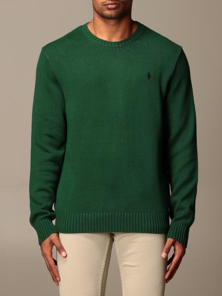 POLO RALPH LAUREN: crewneck sweater with logo - Green | Polo Ralph Lauren  sweater 710810846 online on 