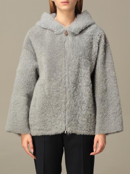 FABIANA FILIPPI: fur coat with hood - Grey | Fabiana Filippi jacket ...