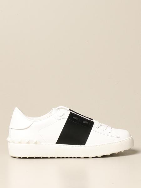 Valentino Garavani Outlet: Open sneakers in leather with band - White ...