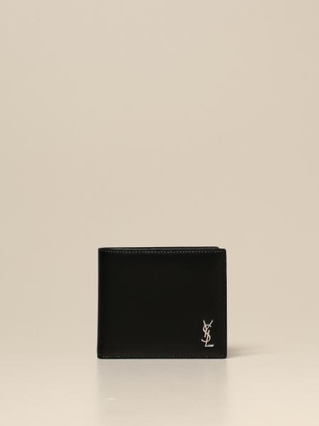 SAINT LAURENT: leather wallet - Black | Saint Laurent wallet 607727 ...