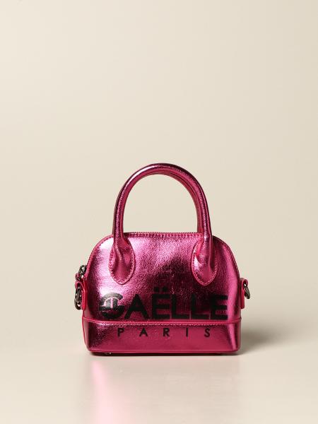 Clutches Gaelle Paris - Logo laminated clutch bag in fuchsia -  GBDA1861FUCSIA