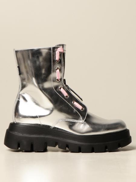 Msgm ankle boot in metallic leather