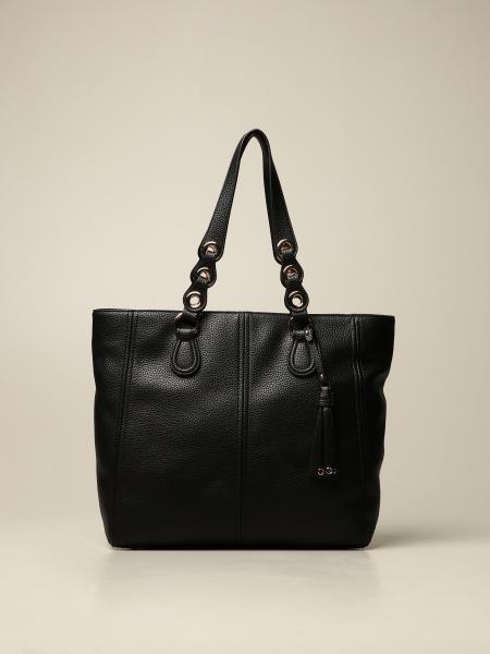 LIU JO: shoulder bag in textured synthetic leather - Black | Liu Jo ...