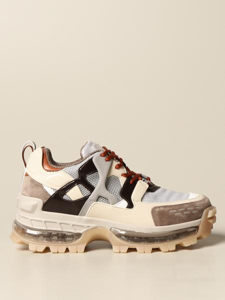 Emporio Armani Outlet: Chunky sneakers in suede and leather mesh - Brown | Emporio  Armani sneakers X4C590 XM488 online on 