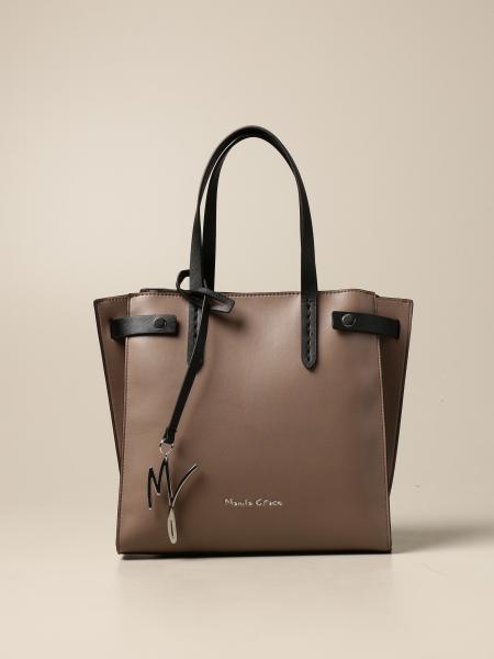 MANILA GRACE: Feliss handbag in synthetic leather - Dove Grey