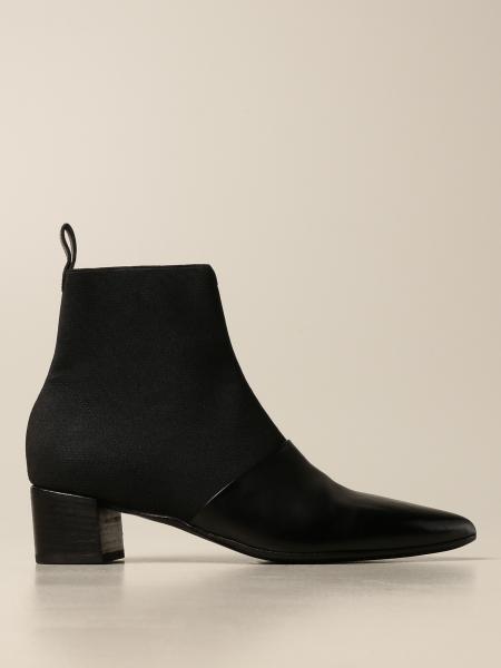 black canvas heeled boots