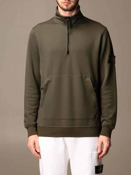 STONE ISLAND sweatshirt with logo Moss Green Stone Island sweatshirt 63947 online at GIGLIO.COM