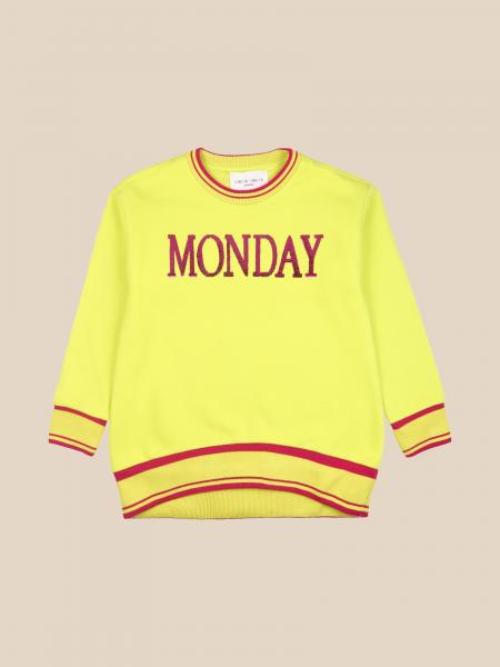 ALBERTA FERRETTI JUNIOR: sweatshirt with day of the week - Yellow | Ferretti sweater online on GIGLIO.COM