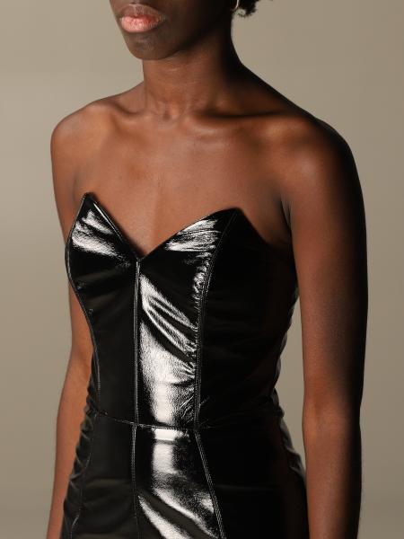 ELISABETTA FRANCHI: Abito longuette con effetto vinile - Nero | Abito Elisabetta  Franchi AB130 07E2 GIGLIO.COM
