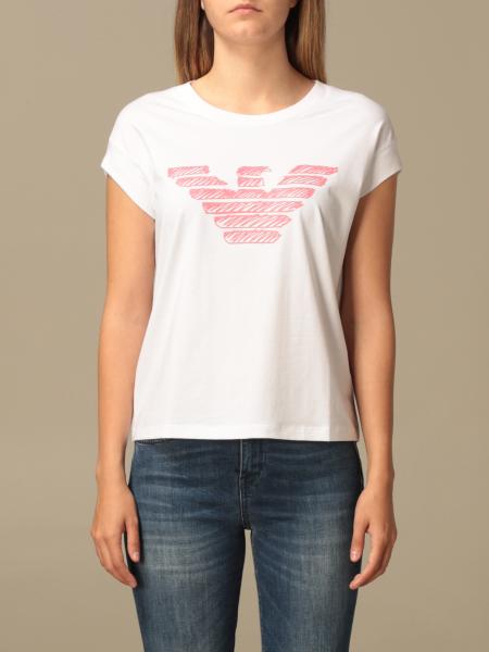 Outlet de Emporio Armani: Camiseta para mujer, Blanco | Camiseta Emporio  Armani 3Z2T80 2JQAZ en línea en 
