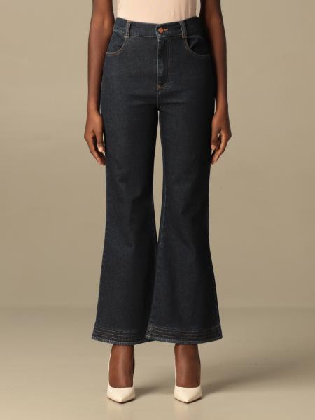 SEE BY CHLOÉ: jeans in flared denim - Blue | See By Chloé jeans ...
