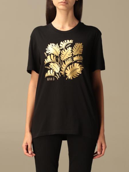 Ni Ma Bi: Ni ma bi T-shirt with laminated leaves print