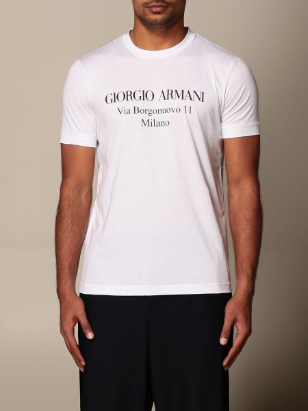 GIORGIO ARMANI: T-shirt with logo - White | Giorgio Armani t-shirt ...