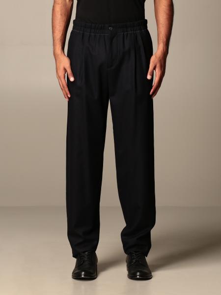 GIORGIO ARMANI: trousers in wool flannel - Navy | Giorgio Armani pants ...