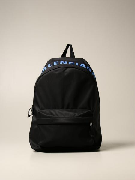 BALENCIAGA: nylon backpack with embroidered logo | Shoulder Bag