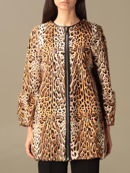 Cappotto Byte in pelliccia animalier