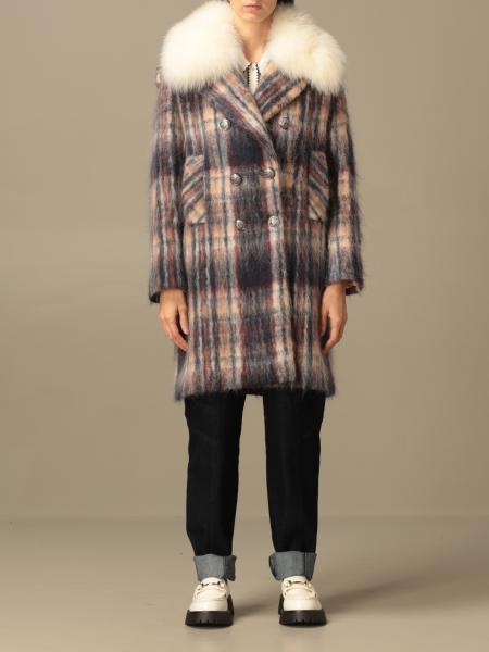 Giada Benincasa donna: Cappotto Giada Benincasa in lana mohair con collo di volpe