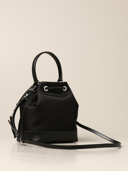 PRADA: bucket bag in nylon | Handbag Prada Women Black | Handbag Prada ...