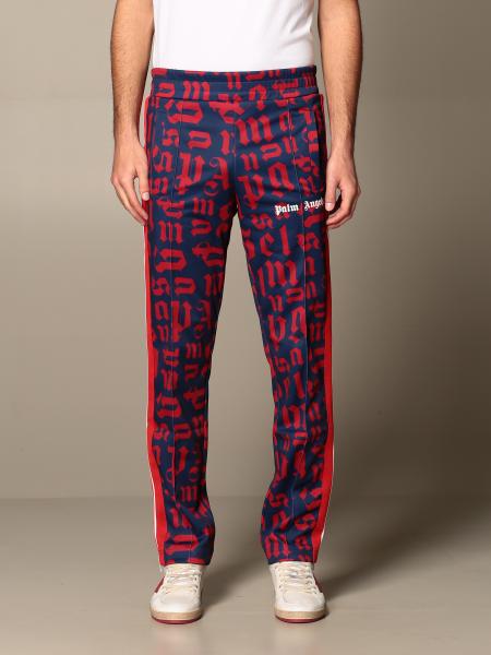 PALM ANGELS: jogging trousers with all over logo - Red