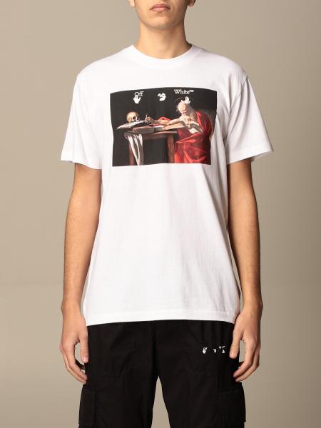 Off White cotton t-shirt with logo
